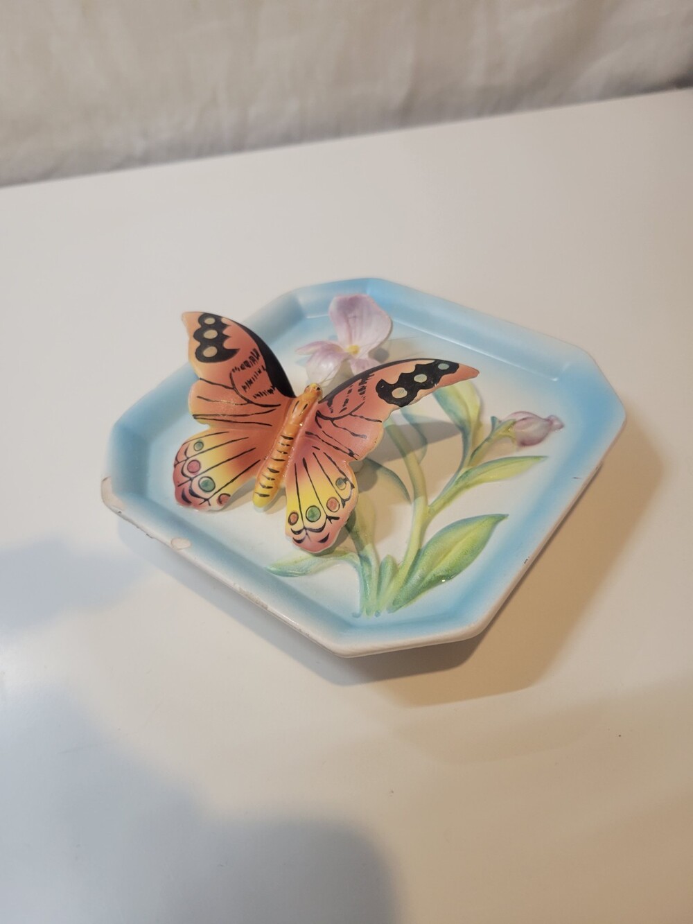 Vintage Napco 1960 Monarch Butterfly Trinket Dish